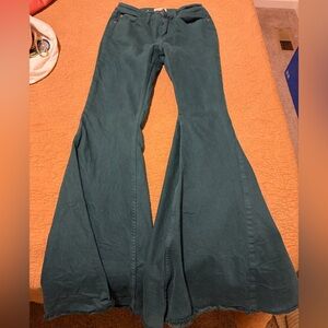 Shyanne Women's High Rise Flared Jeans in Teal